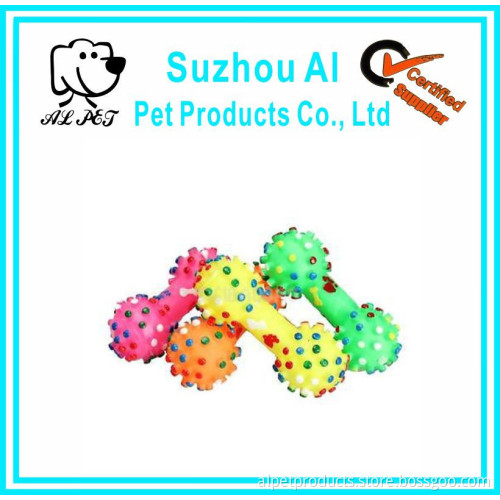 New Lovely Pet Dog Puppy Cat Chews Toy Squeaker Squeaky Sound Colorful Bone Toy